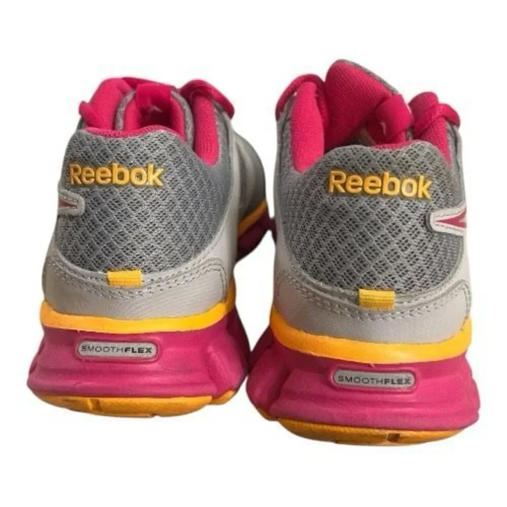 Reebok Smoothflex Women Grey Pink Sneaker Shoes Size 4 Athletic Running Jogging